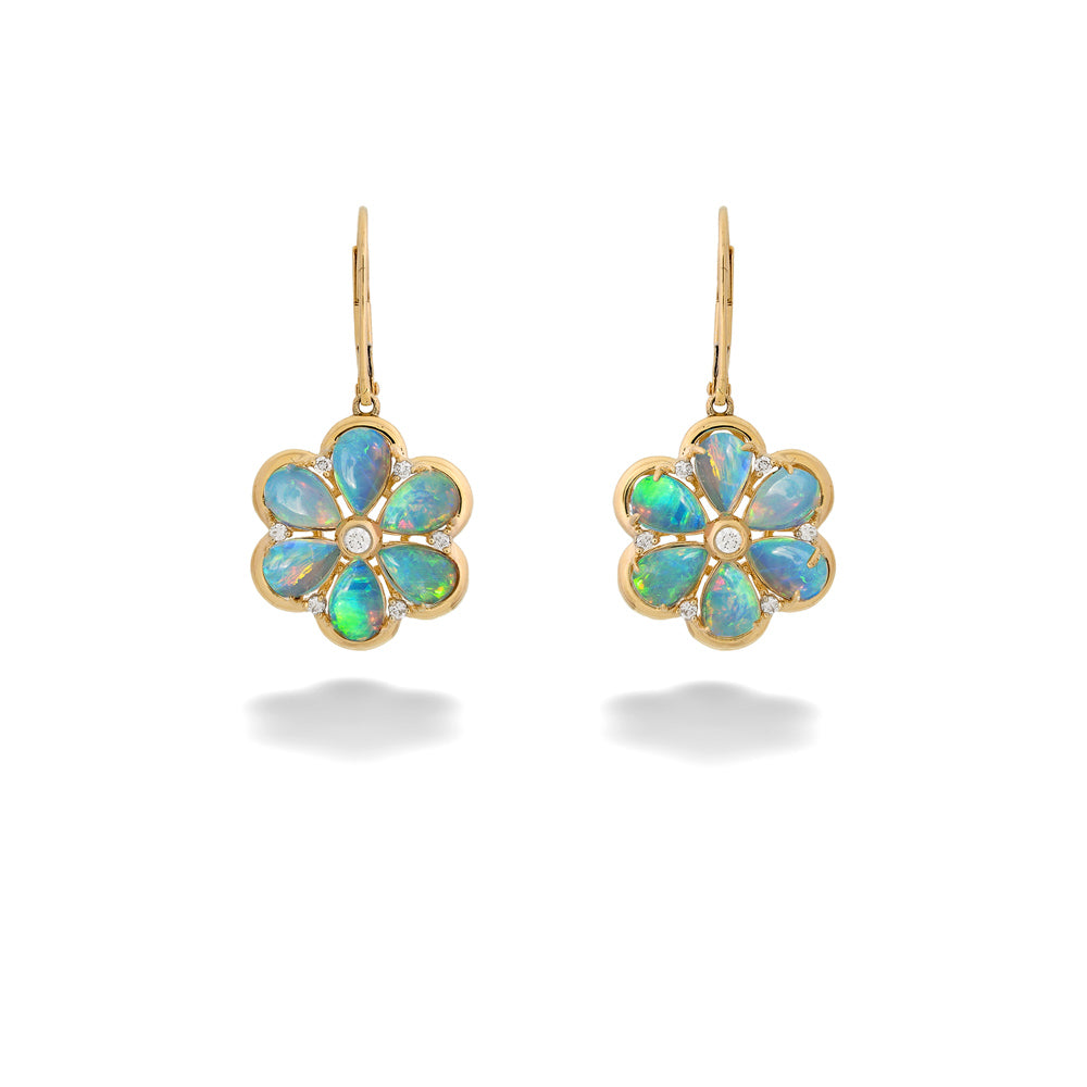  Opal Flower Earrings 