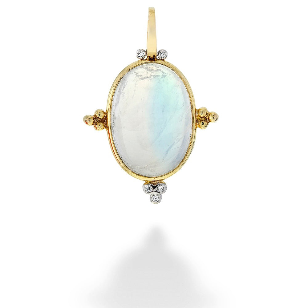 Oval Moonstone & Diamond Pendant by Mazza