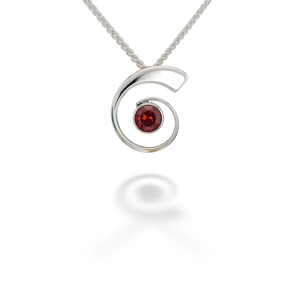 Garnet Nautilus Pendant & Chain by E.L. Designs