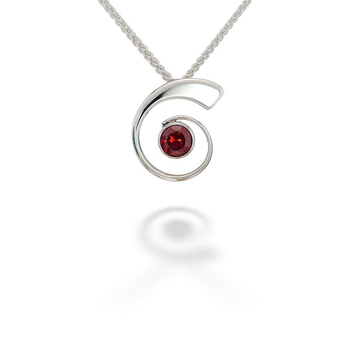 Garnet Nautilus Pendant & Chain by E.L. Designs