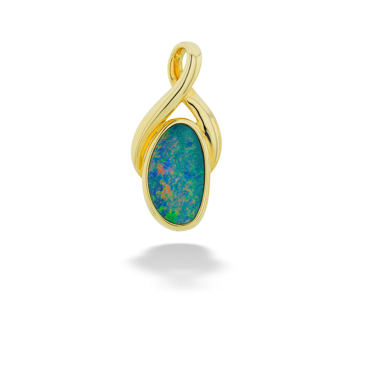 Australian Opal Doublet Fancy Bail Pendant by Parle