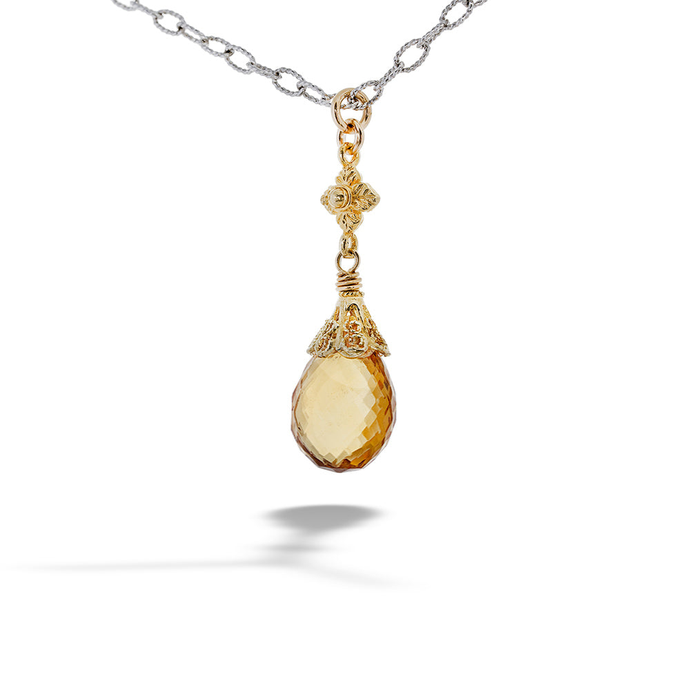 One-of-a-Kind Citrine Drop Necklace by Anatoli