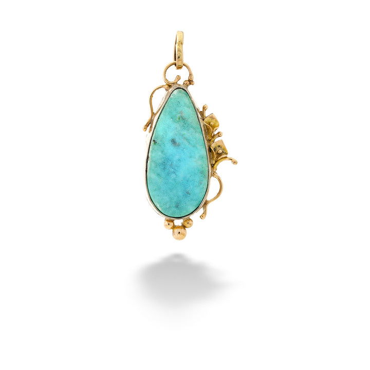 Chrysocolla Drusy Pendant by The Village Smithe