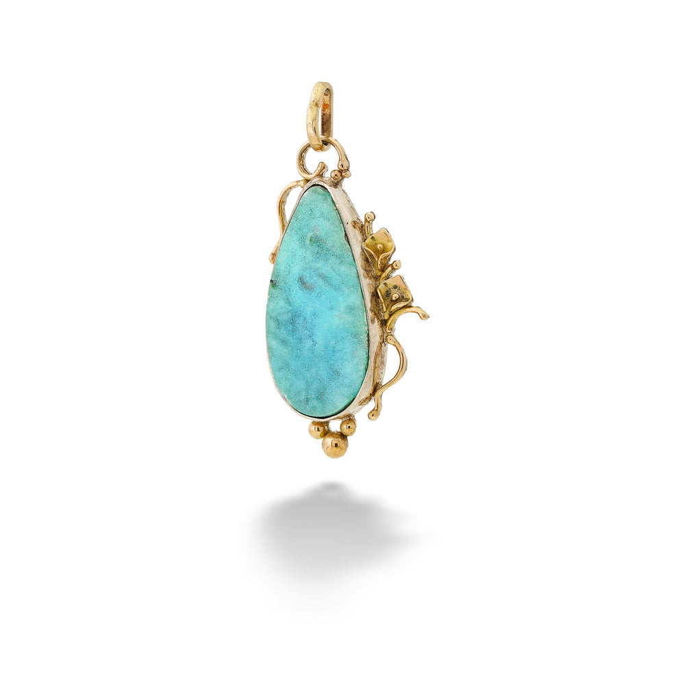 Chrysocolla Drusy Pendant by The Village Smithe