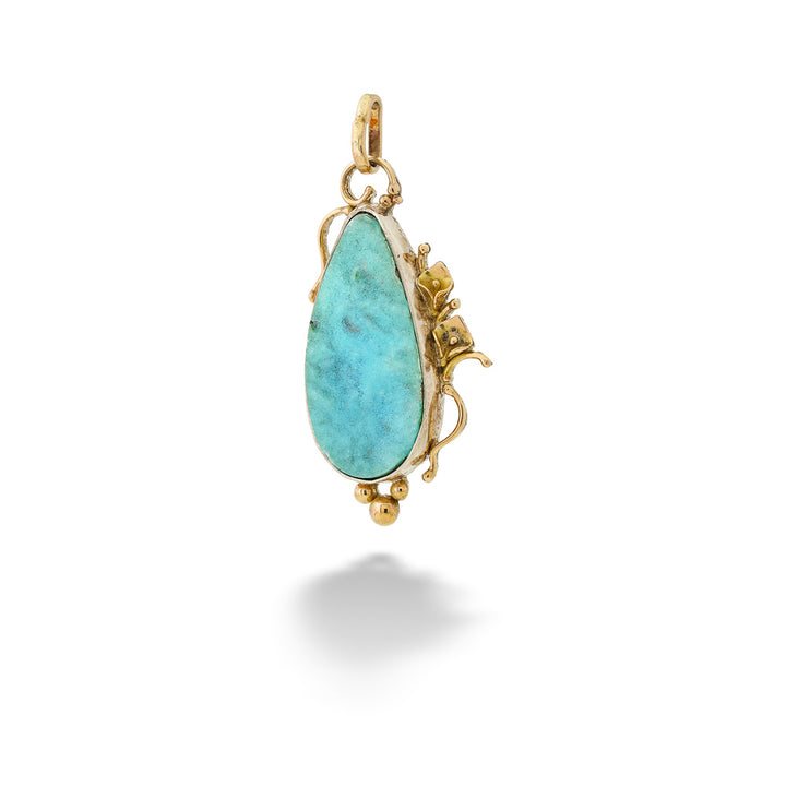 Chrysocolla Drusy Pendant by The Village Smithe