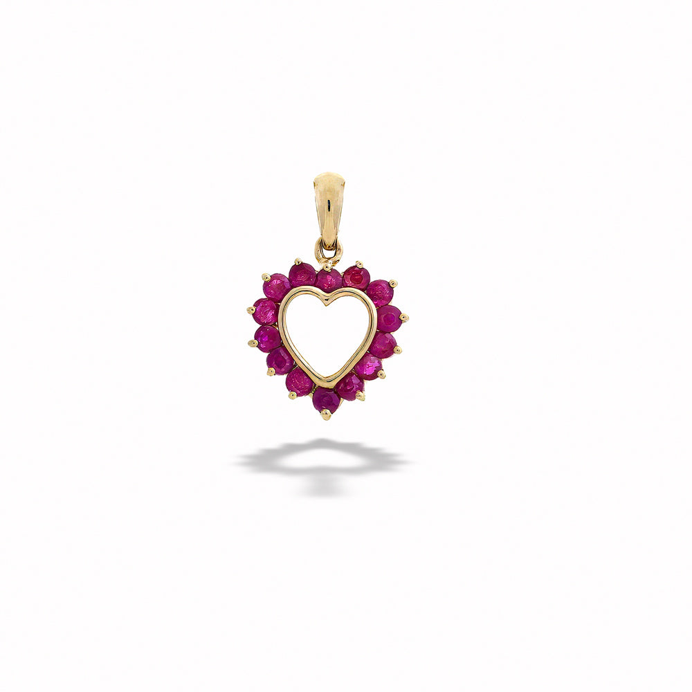Ruby Open Heart Pendant