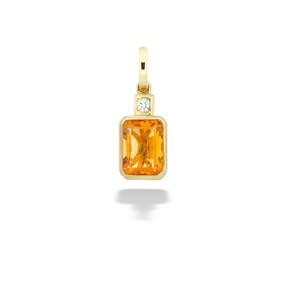 Emerald-Cut Citrine Pendant