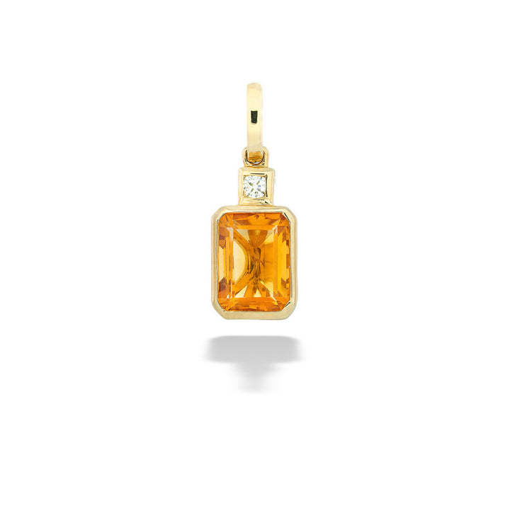 Emerald-Cut Citrine Pendant