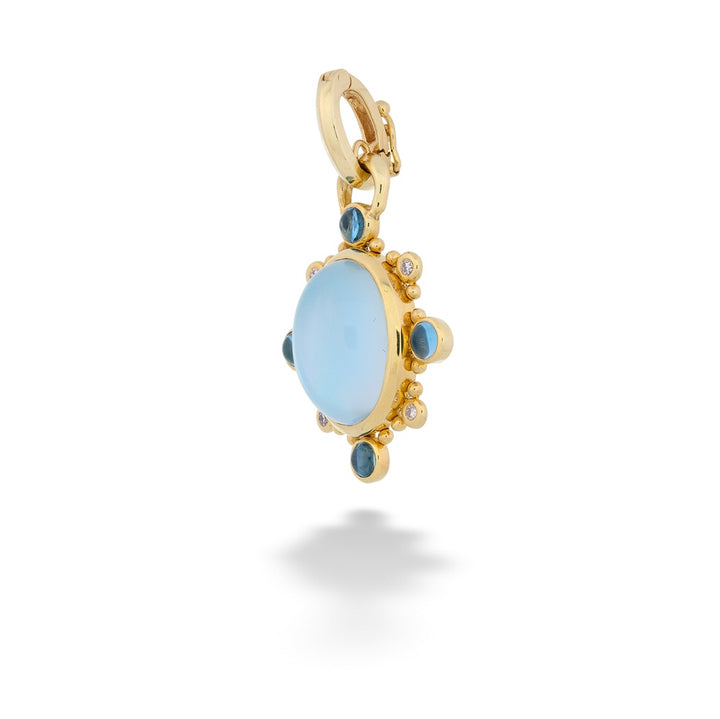 Blue Topaz and Diamond Pendant by Mazza