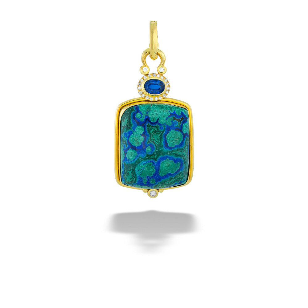 Azurite and Kyanite Pendant by Mazza