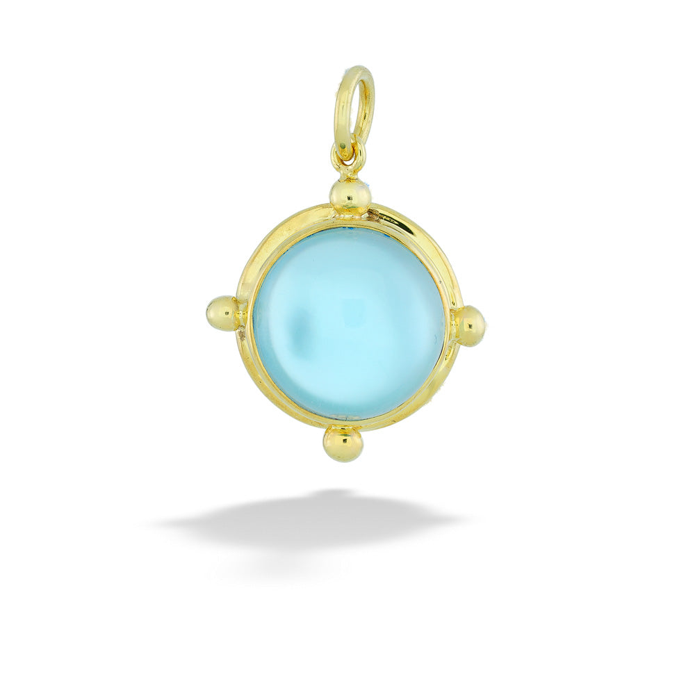 Circular Blue Topaz Pendant by Mazza