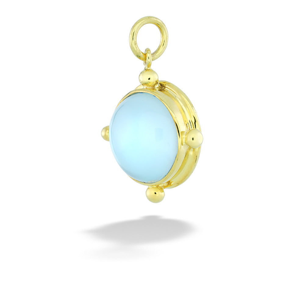 Circular Blue Topaz Pendant by Mazza