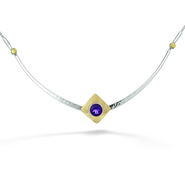 Two-Tone Amethyst Riveting Necklace by E.L. Designs