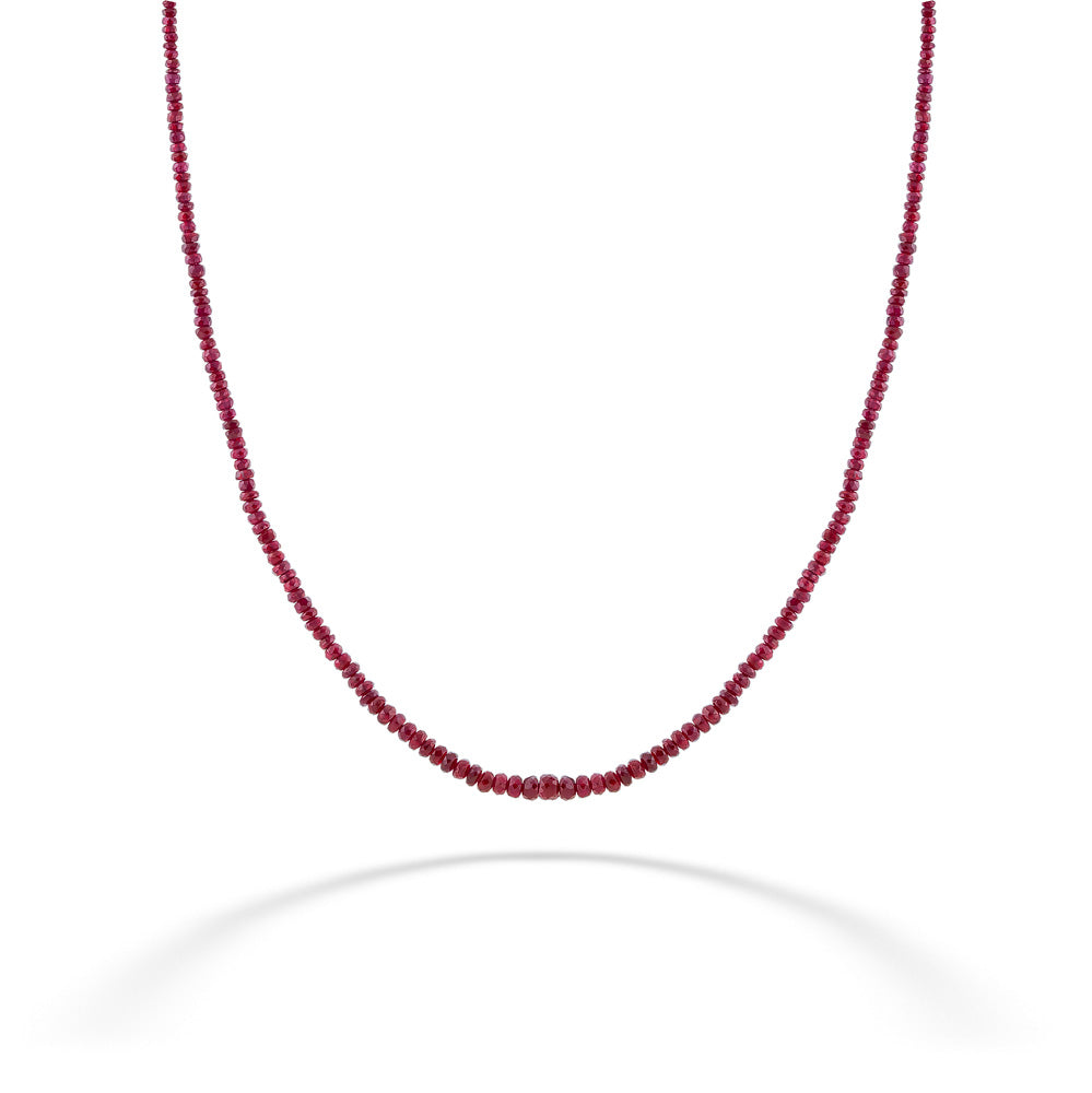 Graduated Ruby Bead Necklace