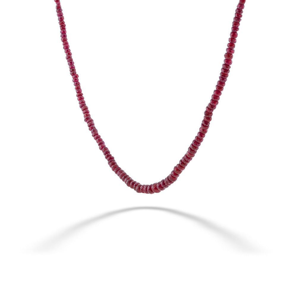 Graduated Ruby Bead Necklace