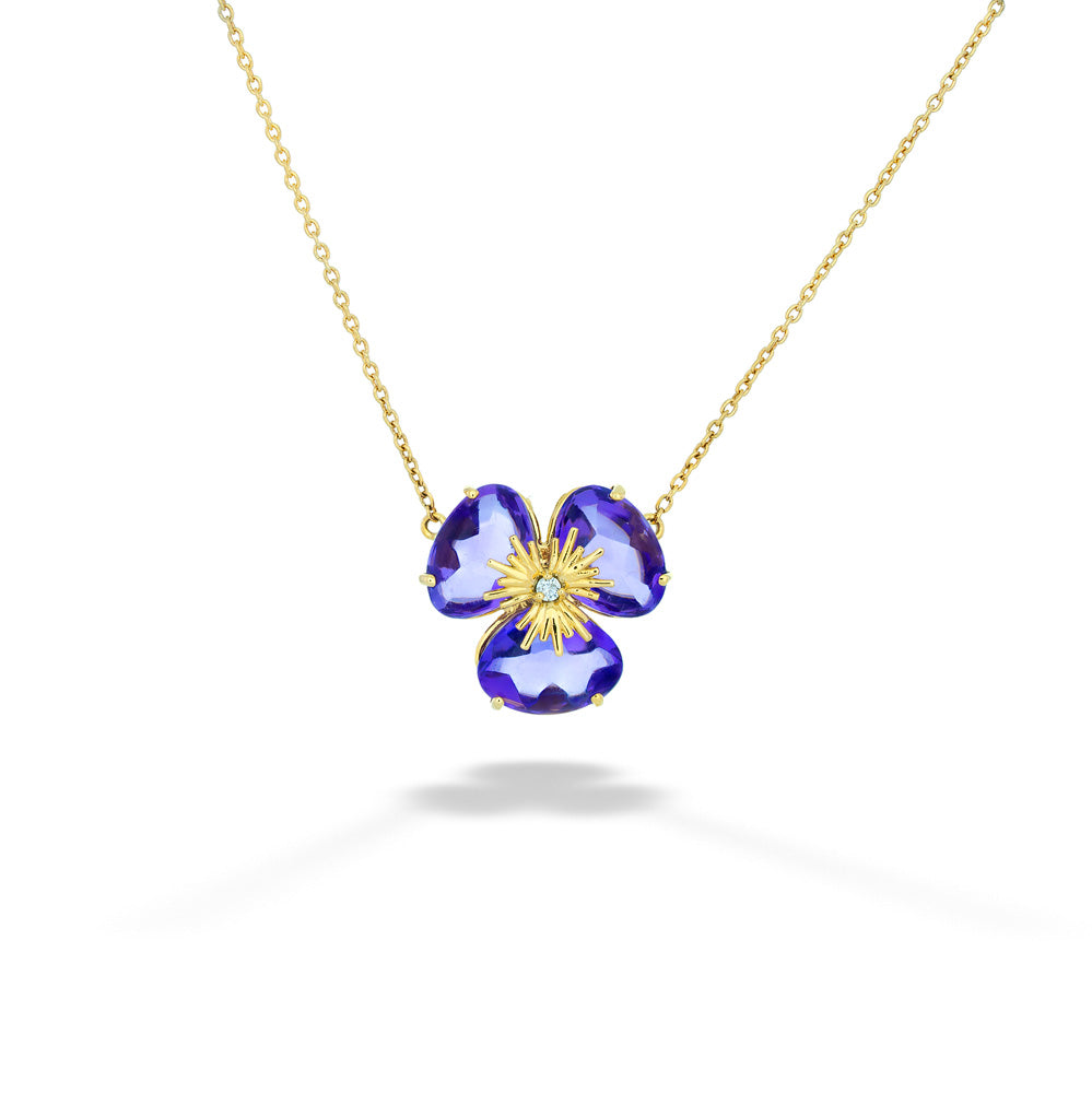 Amethyst Flower Necklace by Vianna Brasil