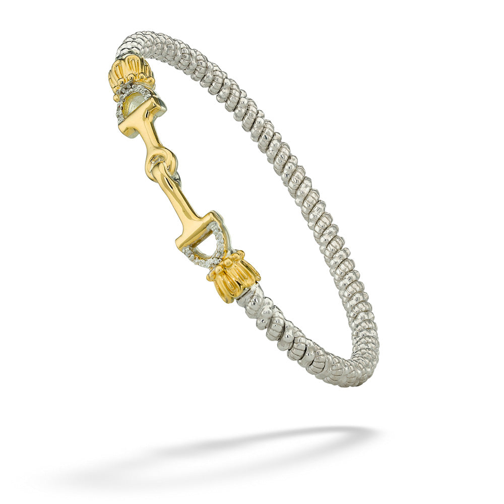 Two-Tone Diamond & Gold Equestrian Bangle Bracelet by Vahan