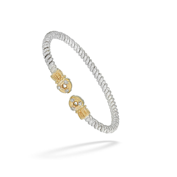 Two-Tone Diamond Open Bangle Bracelet by Vahan