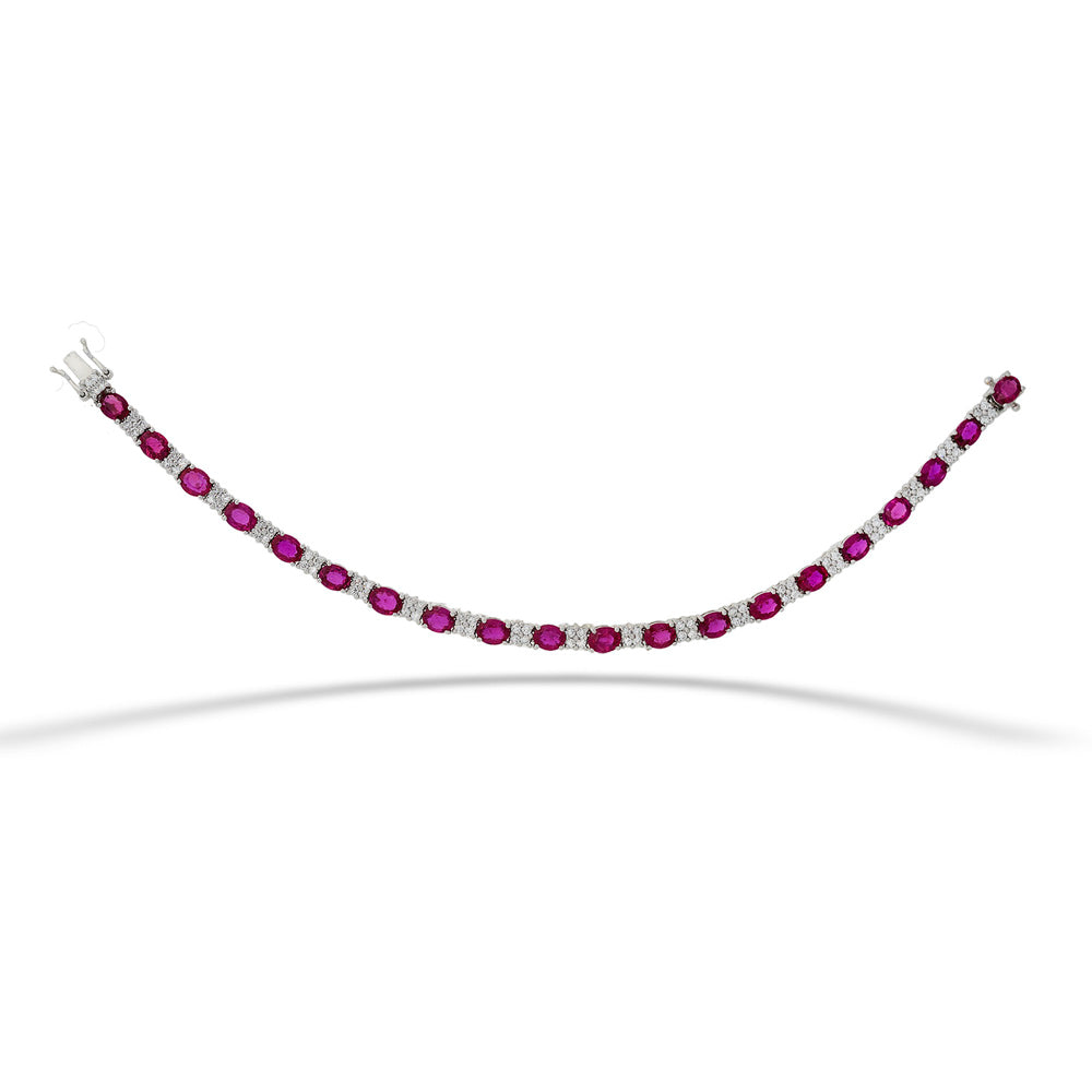  Alternating Ruby and Diamond Bracelet 