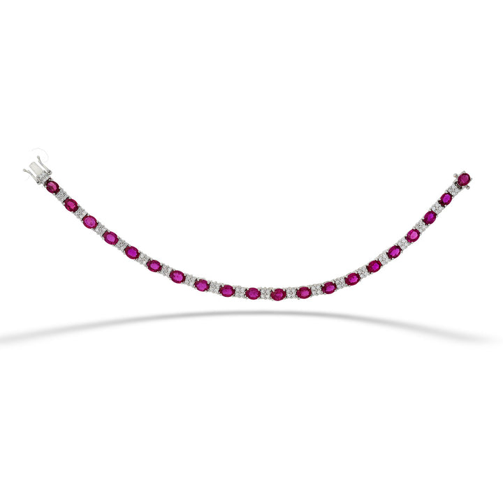  Alternating Ruby and Diamond Bracelet 