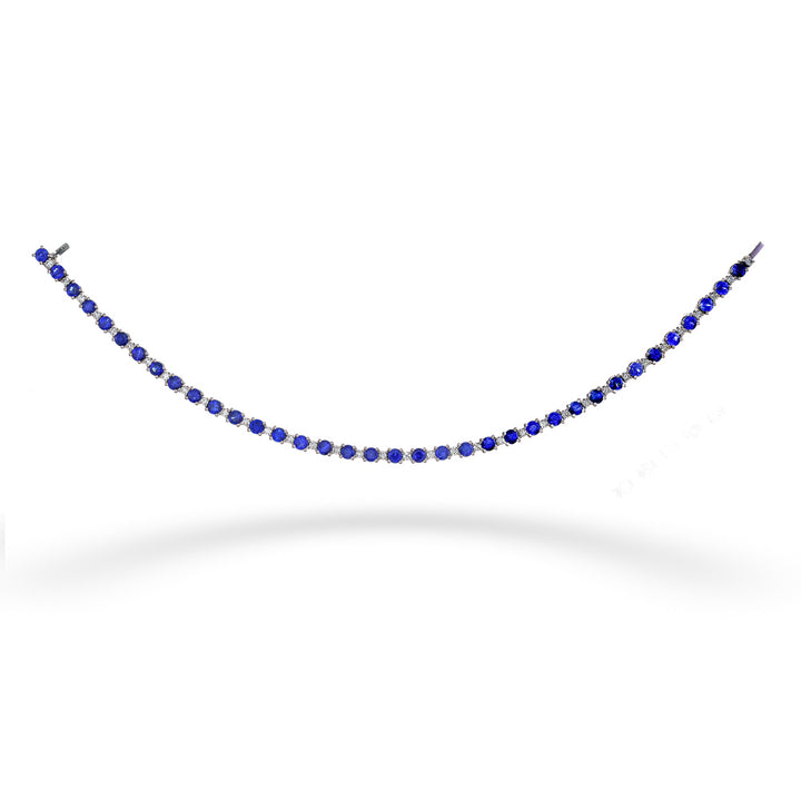 Blue Sapphire and Diamond Tennis Bracelet