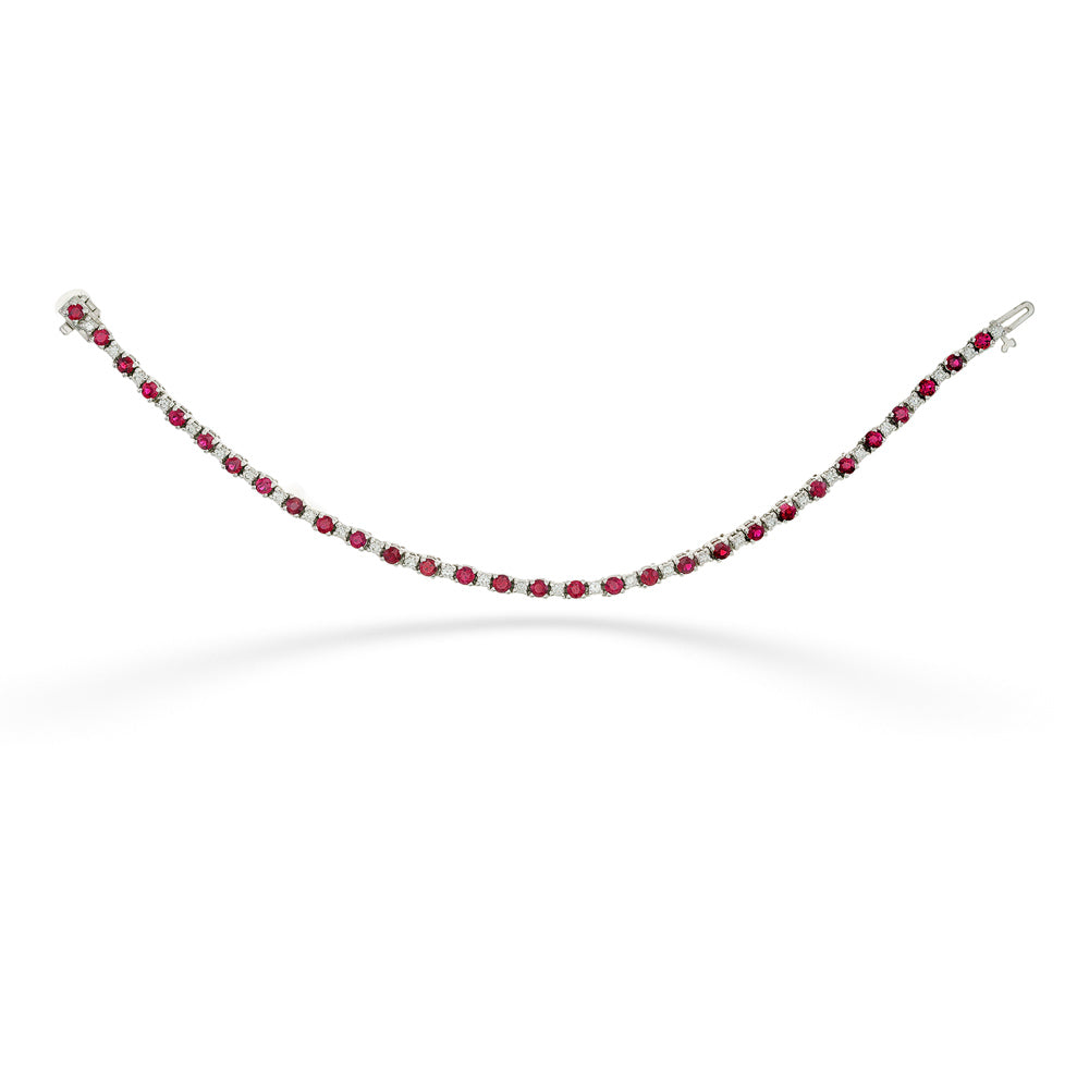 Ruby and Diamond Tennis Bracelet
