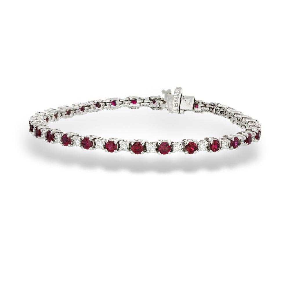 Ruby and Diamond Tennis Bracelet