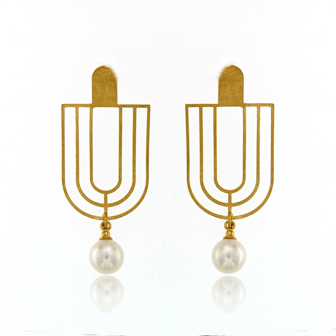 Art Deco Pearl Earrings by Mysterium