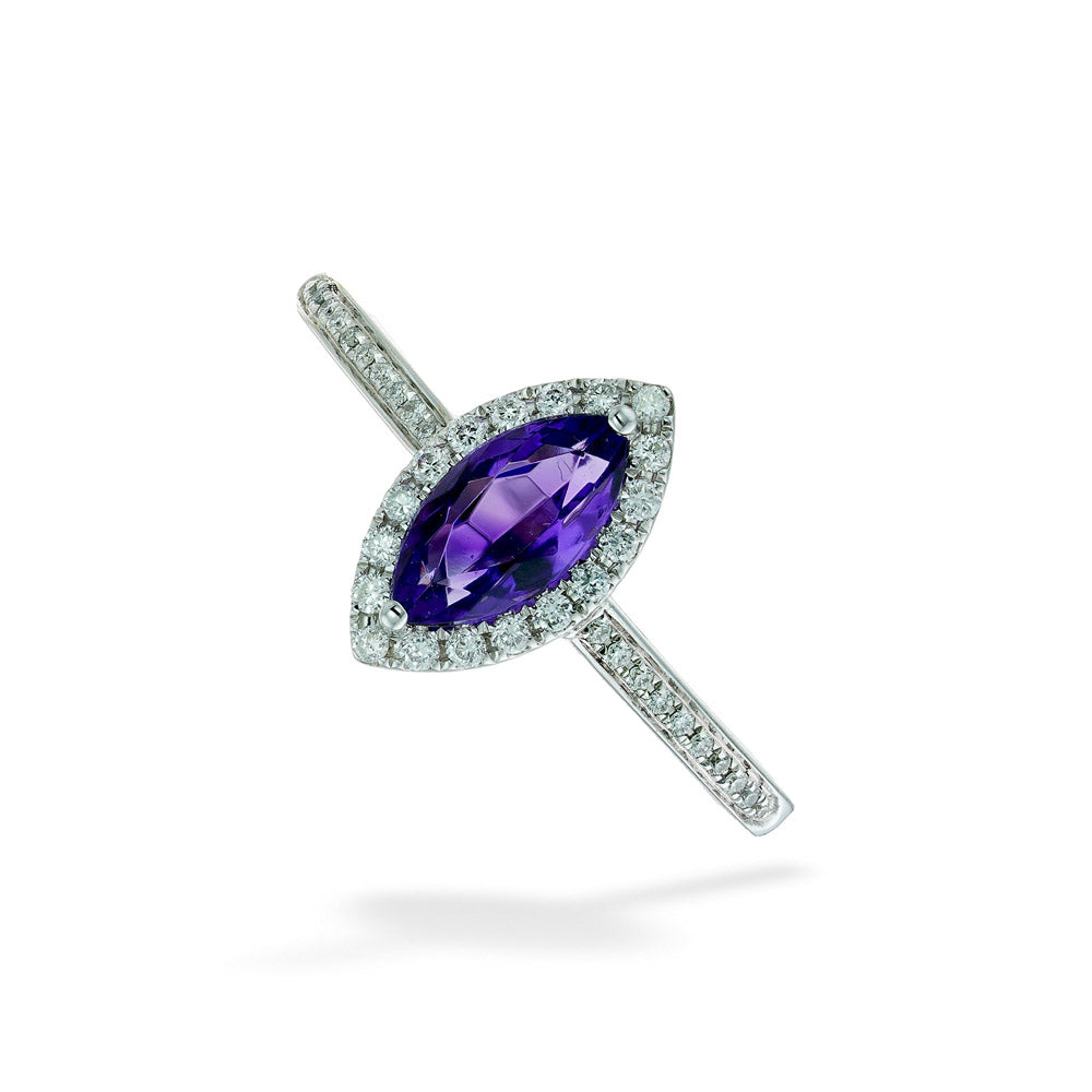 Marquise Amethyst & Diamond Ring