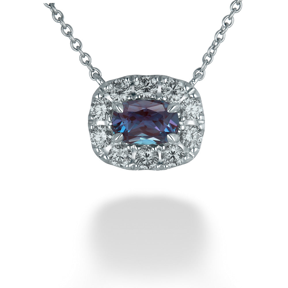 1.05ct Alexandrite & Diamond Necklace
