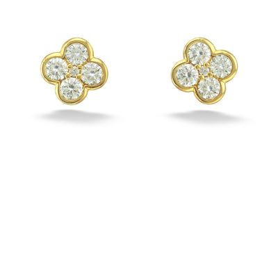 Diamond Flower Post Earrings