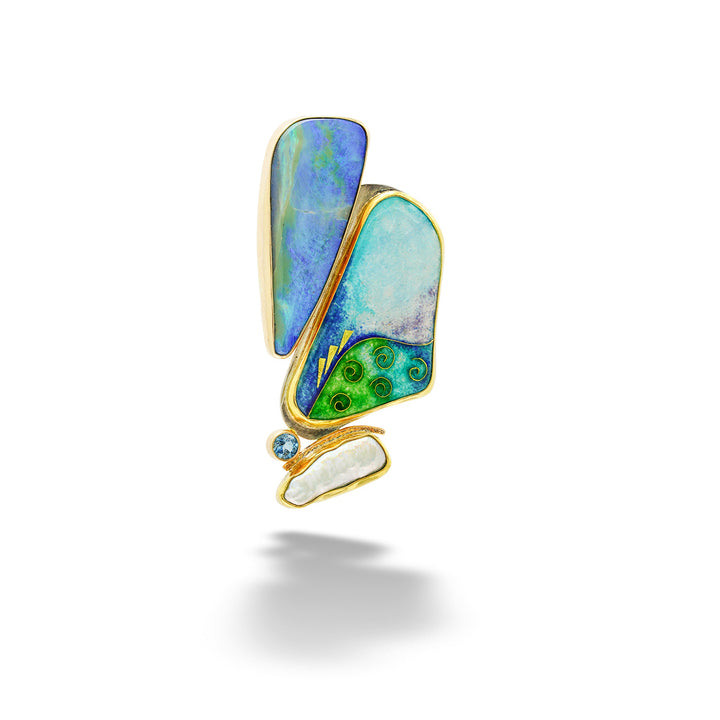 Deep Sea Dance Enamel Brooch by Katrin Wolf