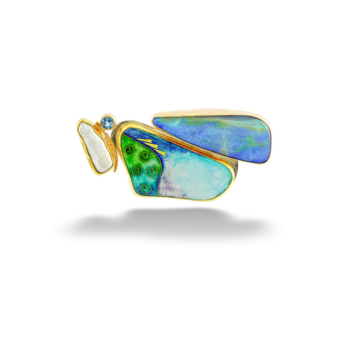 Deep Sea Dance Enamel Brooch by Katrin Wolf