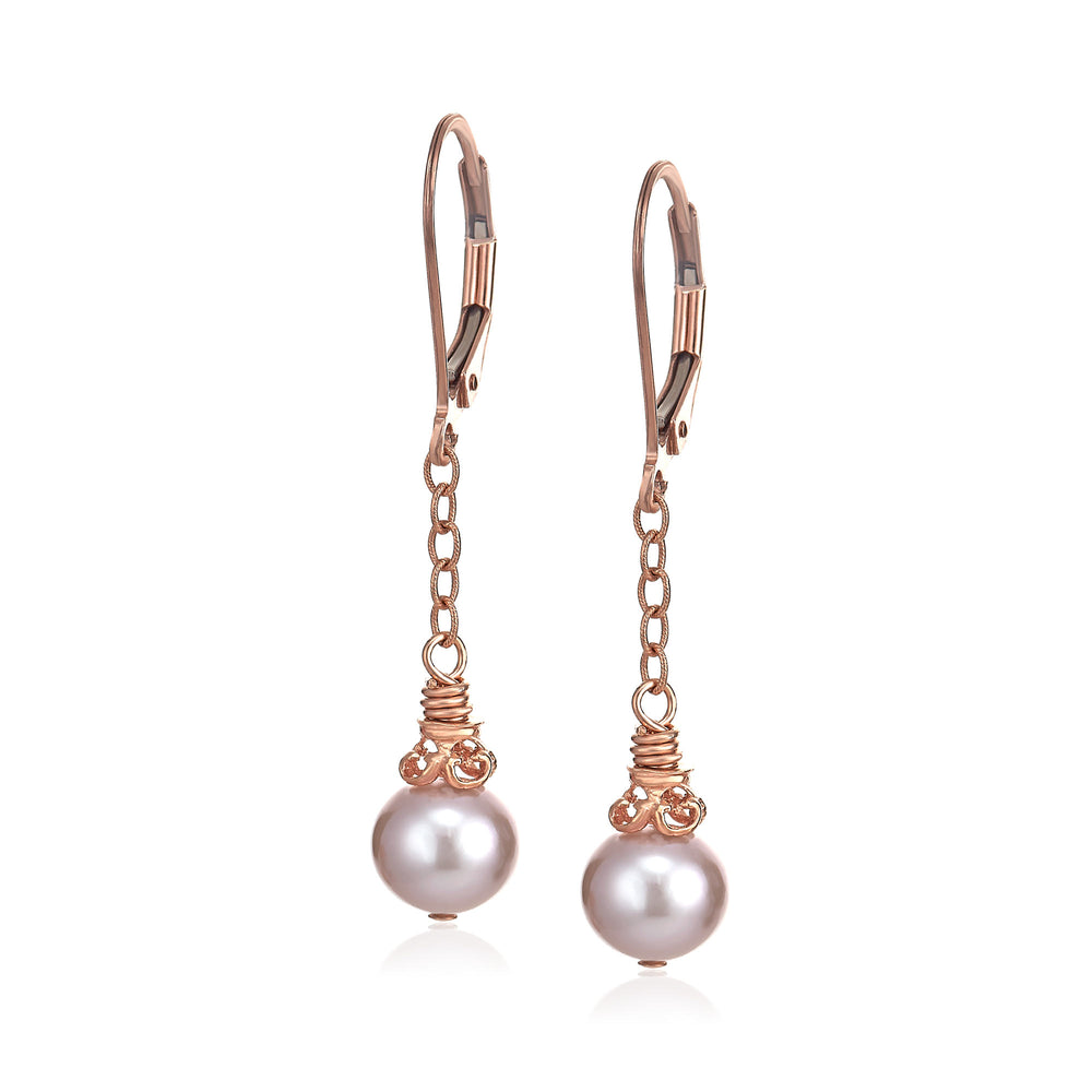  Lavender Pearl Drop Earrings by Anatoli 
