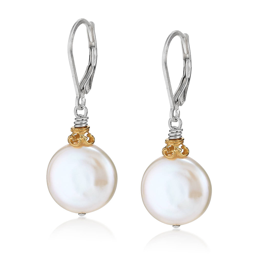 Coin Pearl Earrings by Anatoli