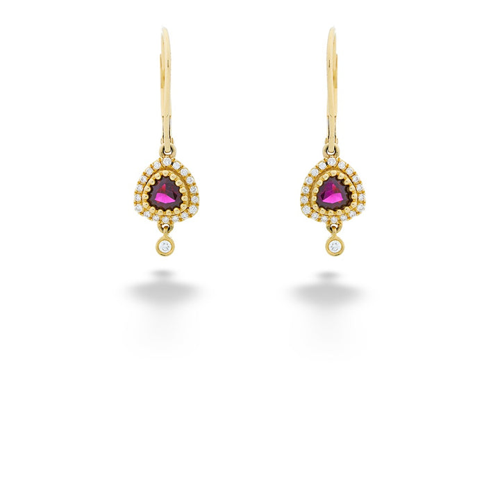 Ruby and Diamond Dangle Earrings