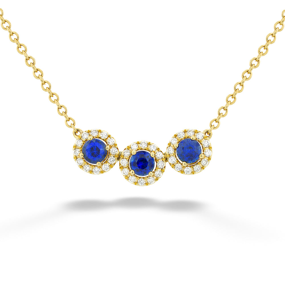 Blue Sapphire and Diamond Bar Necklace