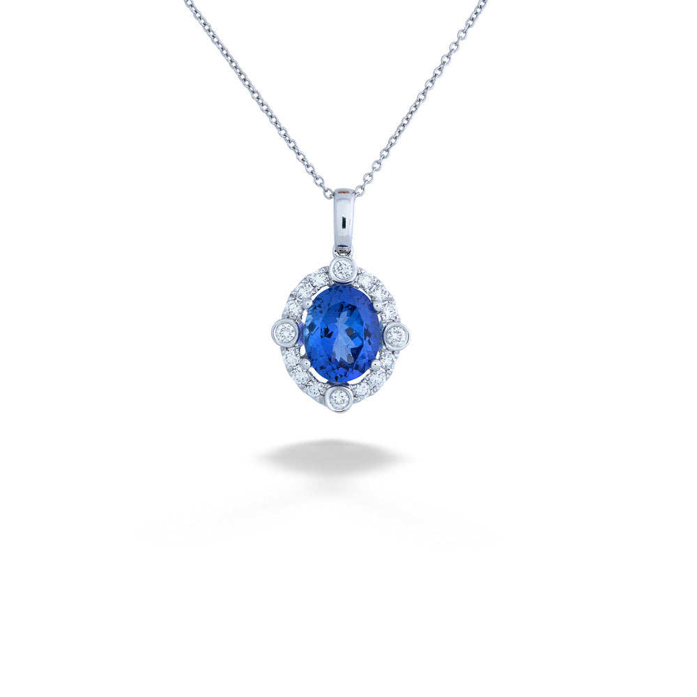 Tanzanite and Diamond Pendant Necklace 