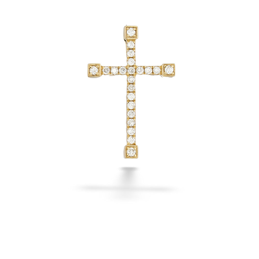 14K Gold Diamond Cross Pendant