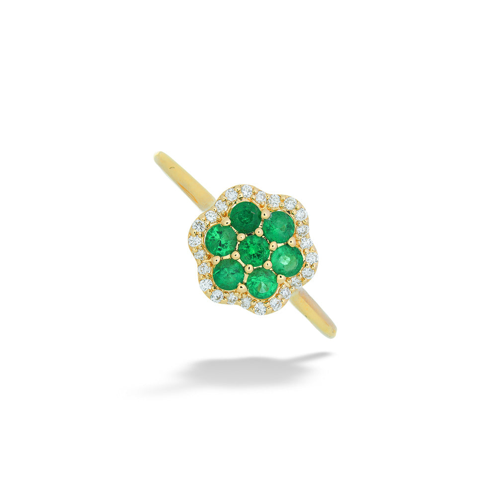 Emerald Flower Ring