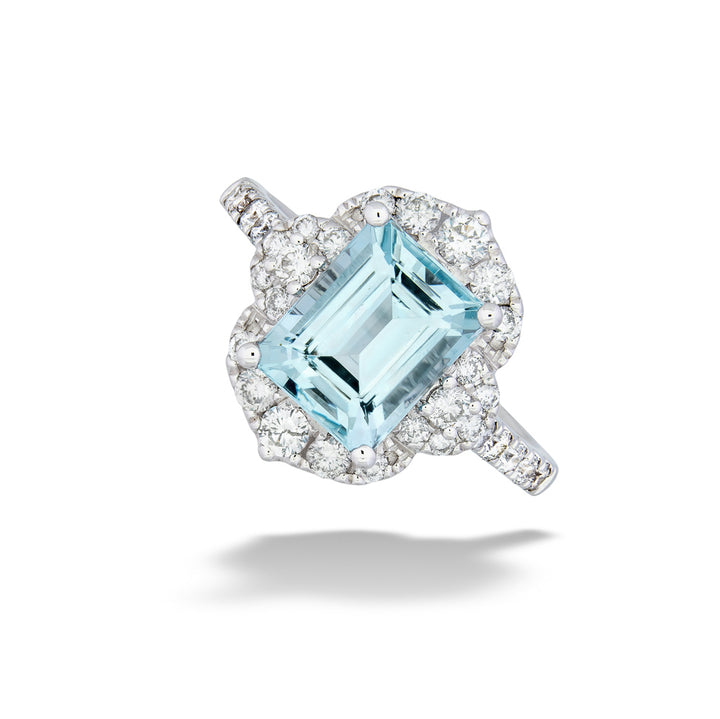 Aquamarine and Diamond Ring 