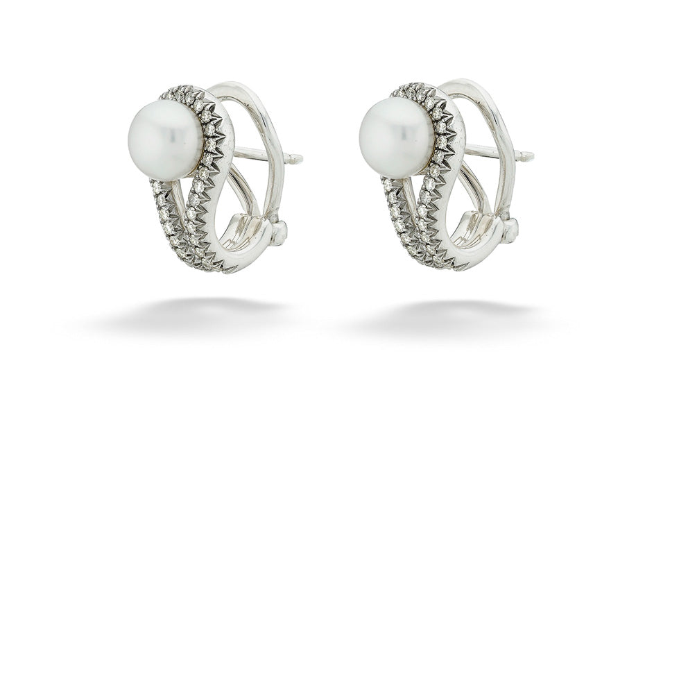 Surf Silver Diamond & Pearl Earrings by John Hardy