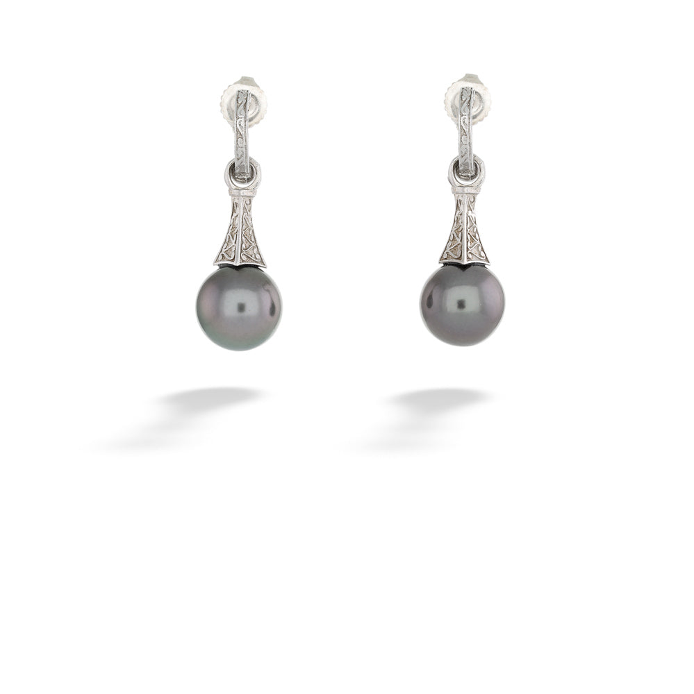 Tahitian Pearl Drop Earrings by Anatoli