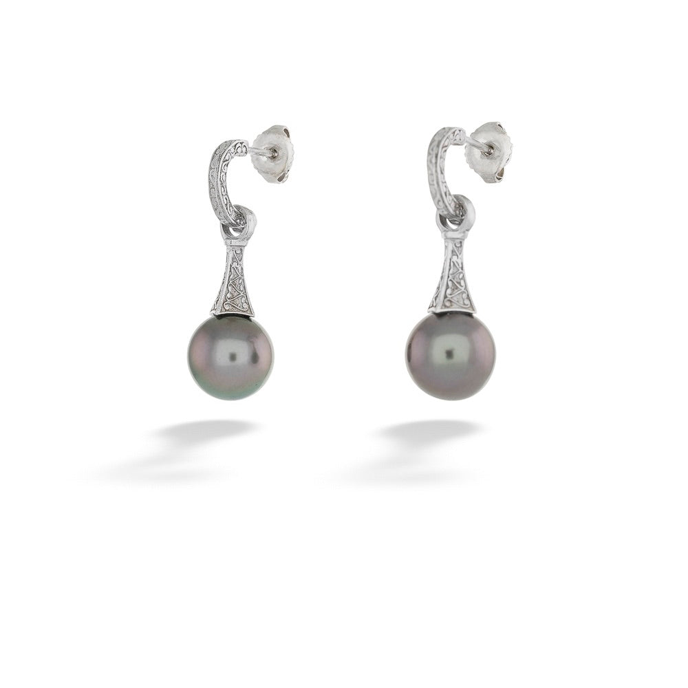 Tahitian Pearl Drop Earrings by Anatoli