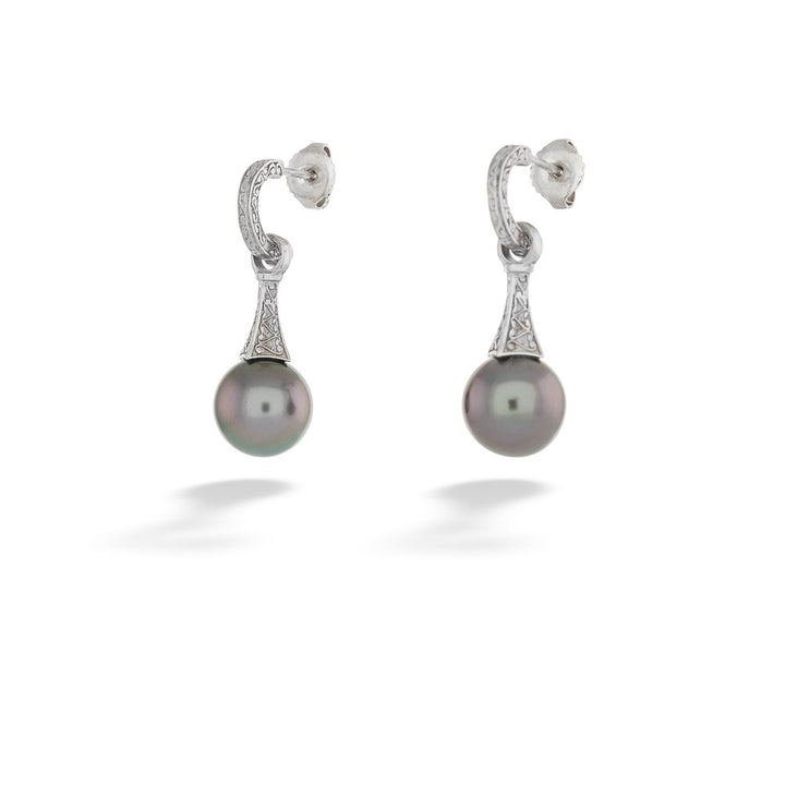 Tahitian Pearl Drop Earrings by Anatoli