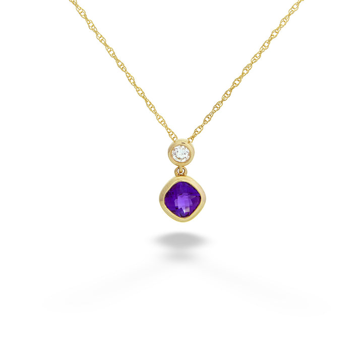 Cushion Cut Amethyst Pendant Necklace