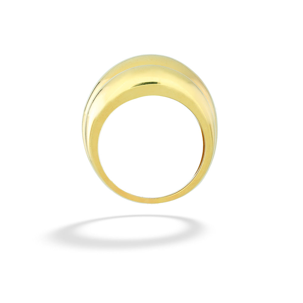 Gold ring on a white background Triple Dome Puffed Ring by Mazza