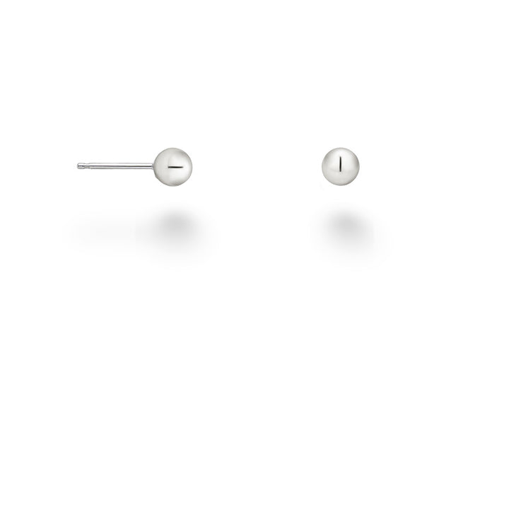 14K White Gold Ball Post Earrings