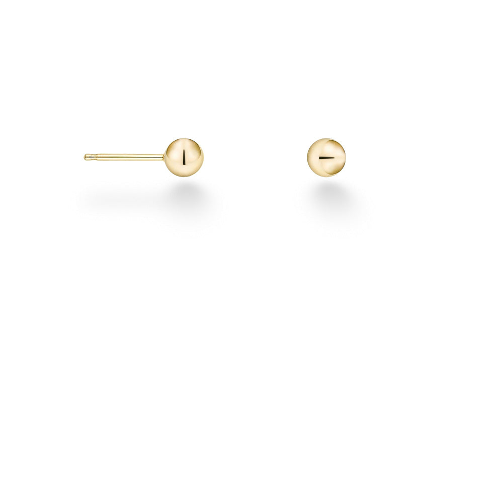 14K Yellow Gold Ball Post Earrings