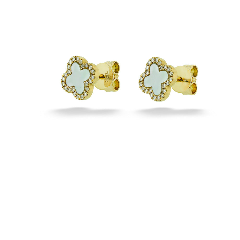 Mother of Pearl & Diamond Earrings by Shy Creation